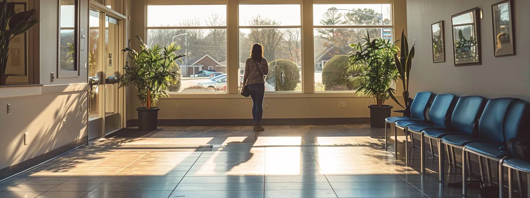 a person standing confidently in front of an atlanta chiropractor's office, ready to take the next step towards improved health.