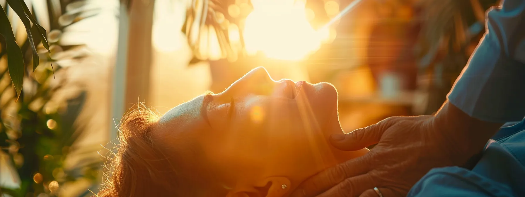 a person receiving a gentle chiropractic adjustment to alleviate joint pain, surrounded by a peaceful, calming atmosphere.