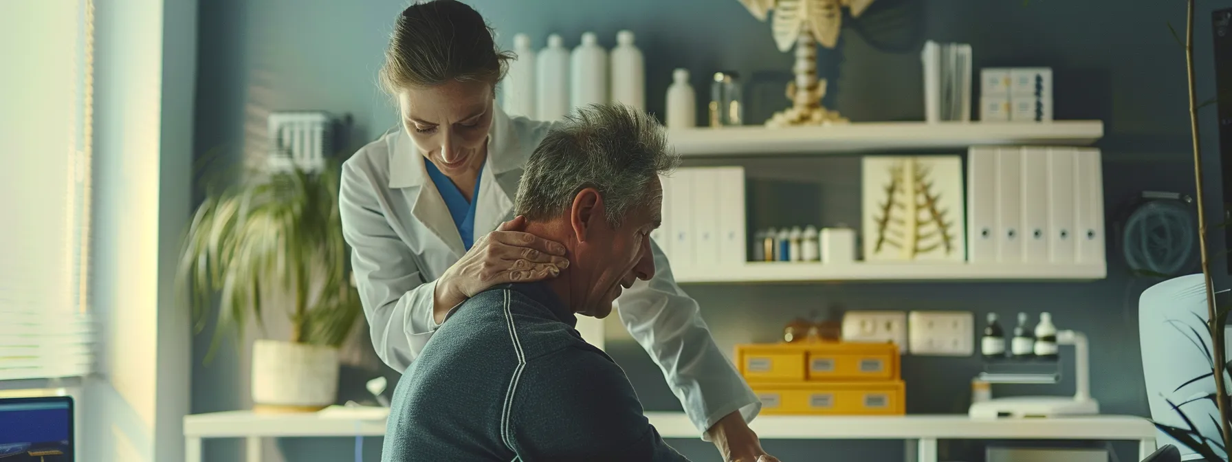 expert chiropractor adjusting a patient's spine with precision and care in a modern atlanta clinic.