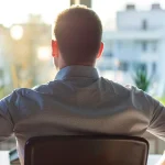 office worker with poor posture