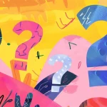 an illustration of colorful question marks