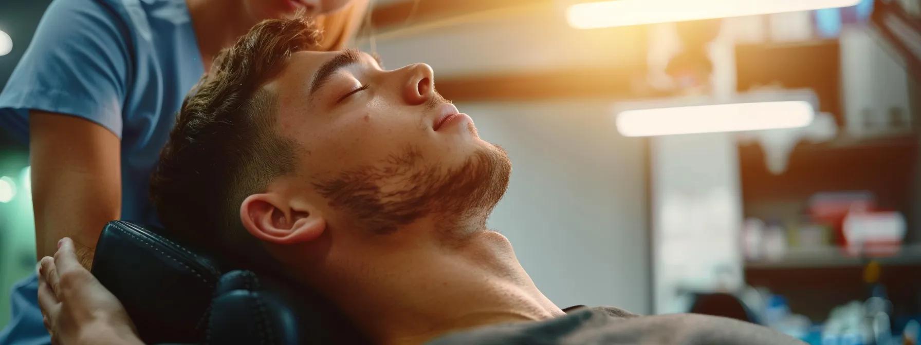 an athlete receiving a chiropractic adjustment, enhancing flexibility and range of motion, in a sports therapy clinic.